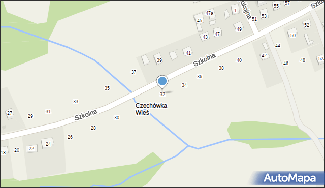 Czechówka, Szkolna, 32, mapa Czechówka