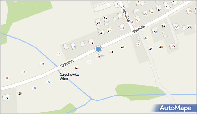 Czechówka, Szkolna, 36, mapa Czechówka