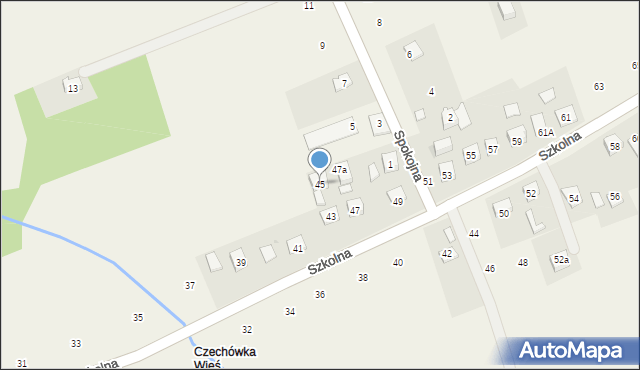 Czechówka, Szkolna, 45, mapa Czechówka