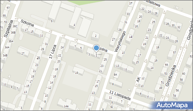 Czeladź, Szkolna, 1, mapa Czeladź