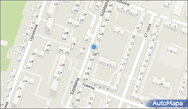 Czeladź, Szpitalna, 32B, mapa Czeladź