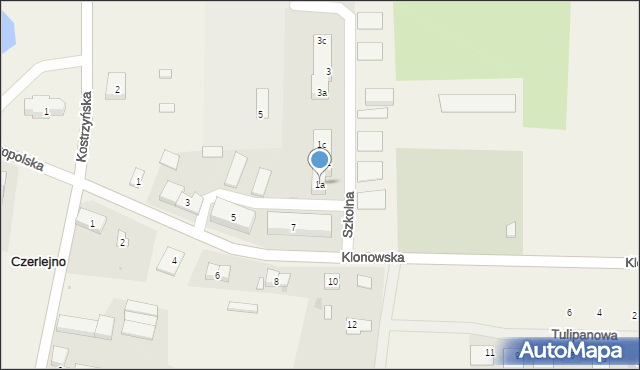 Czerlejno, Szkolna, 1a, mapa Czerlejno