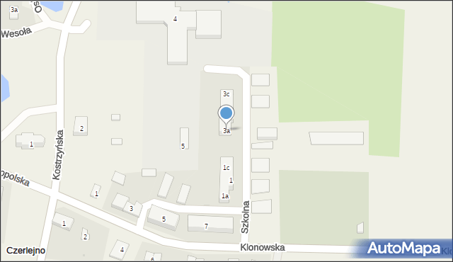 Czerlejno, Szkolna, 3a, mapa Czerlejno