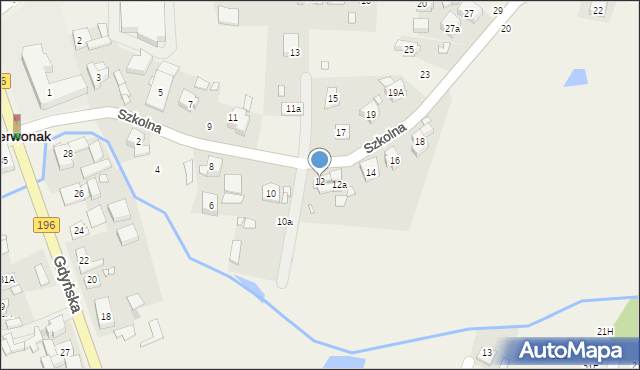 Czerwonak, Szkolna, 12, mapa Czerwonak