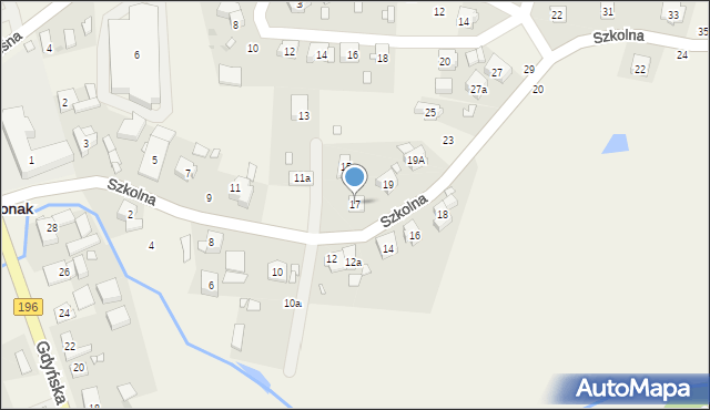 Czerwonak, Szkolna, 17, mapa Czerwonak