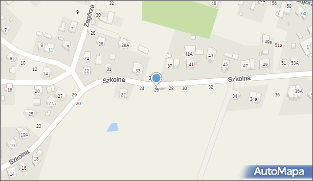 Czerwonak, Szkolna, 26, mapa Czerwonak