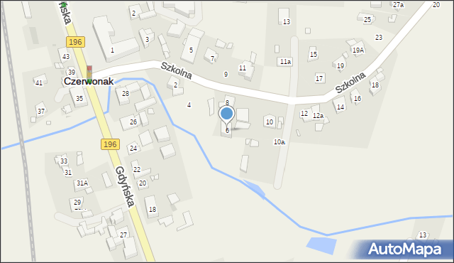 Czerwonak, Szkolna, 6, mapa Czerwonak