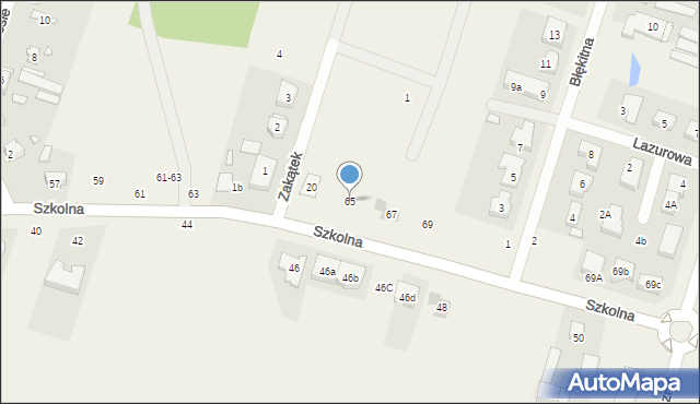 Czerwonak, Szkolna, 65, mapa Czerwonak