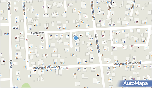 Częstochowa, Sztabowa, 3, mapa Częstochowy