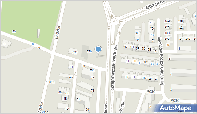 Częstochowa, Szajnowicza-Iwanowa Jerzego, 77a, mapa Częstochowy