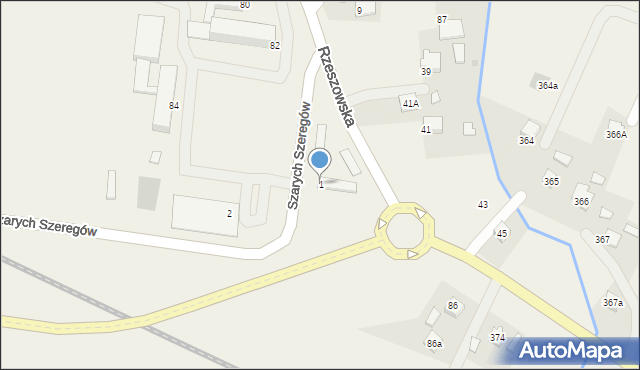 Czudec, Szarych Szeregów, 1, mapa Czudec