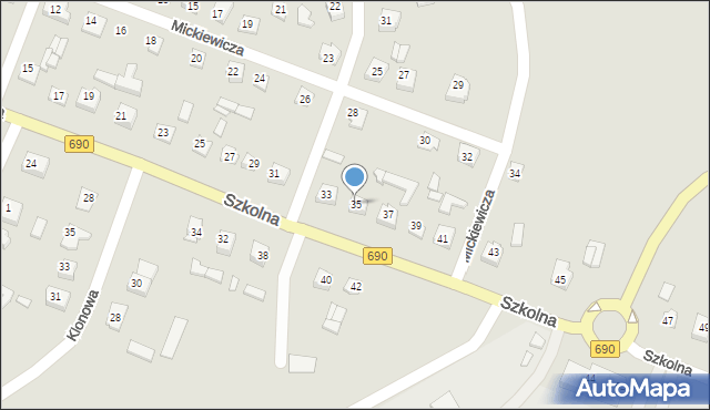 Czyżew, Szkolna, 35, mapa Czyżew