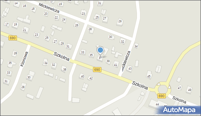 Czyżew, Szkolna, 37, mapa Czyżew