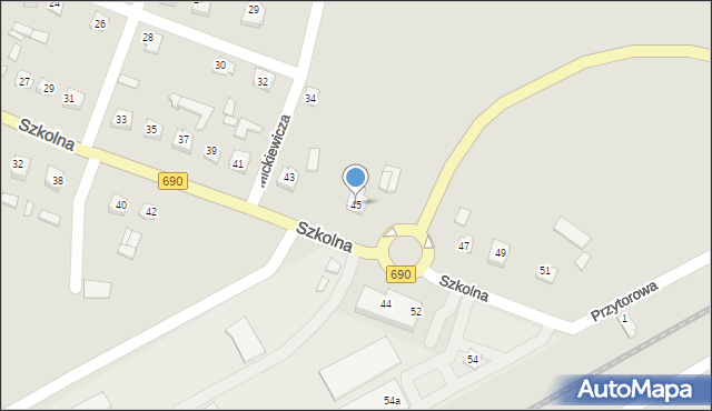 Czyżew, Szkolna, 45, mapa Czyżew