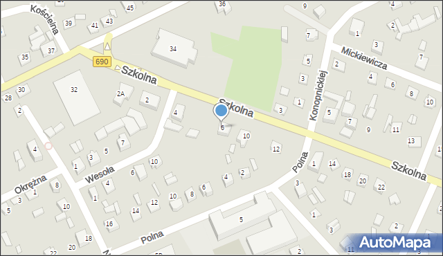 Czyżew, Szkolna, 6, mapa Czyżew