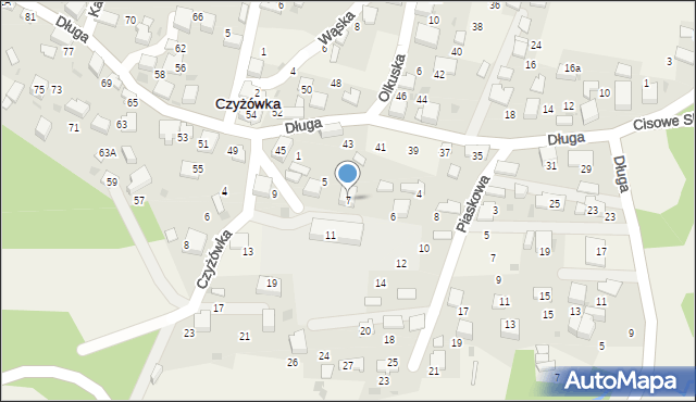 Czyżówka, Szkolna, 7, mapa Czyżówka