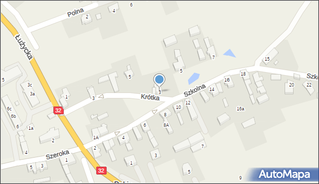 Dąbie, Szkolna, 3, mapa Dąbie