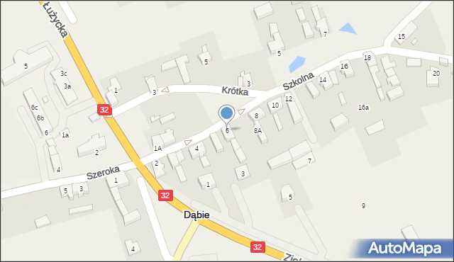 Dąbie, Szkolna, 6, mapa Dąbie