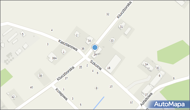 Dąbrowa, Szkolna, 1A, mapa Dąbrowa