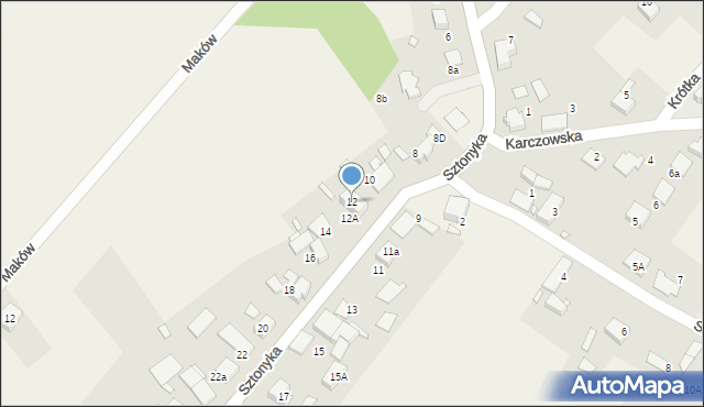 Dąbrowa, Sztonyka Józefa, ks. prof., 12, mapa Dąbrowa
