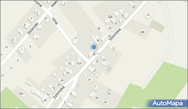 Dąbrowa, Sztonyka Józefa, ks. prof., 40, mapa Dąbrowa