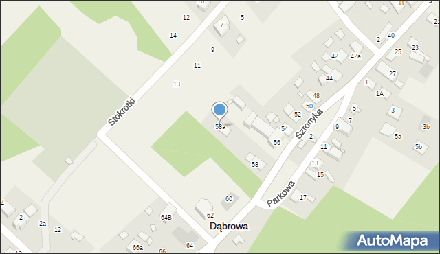 Dąbrowa, Sztonyka Józefa, ks. prof., 58a, mapa Dąbrowa