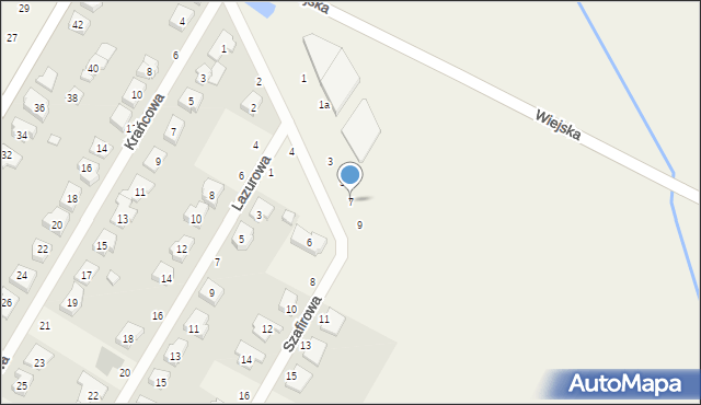 Dąbrowa, Szafirowa, 7, mapa Dąbrowa