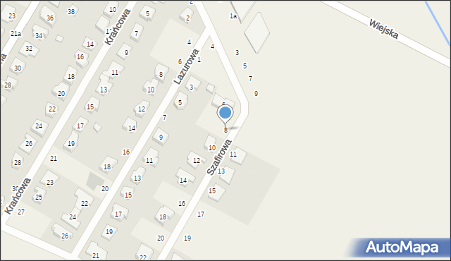 Dąbrowa, Szafirowa, 8, mapa Dąbrowa