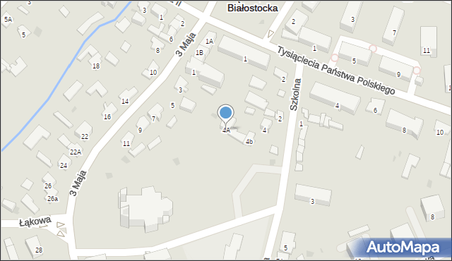 Dąbrowa Białostocka, Szkolna, 4A, mapa Dąbrowa Białostocka