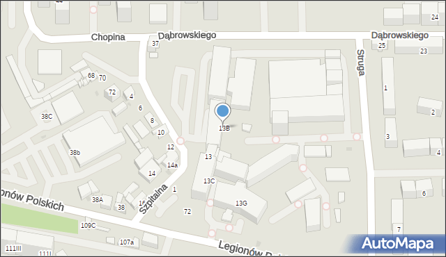 Dąbrowa Górnicza, Szpitalna, 13B, mapa Dąbrowa Górnicza