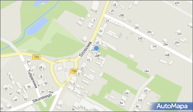 Dąbrowa Górnicza, Szosowa, 14B, mapa Dąbrowa Górnicza