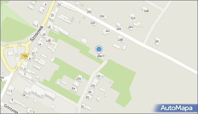 Dąbrowa Górnicza, Szosowa, 18a, mapa Dąbrowa Górnicza