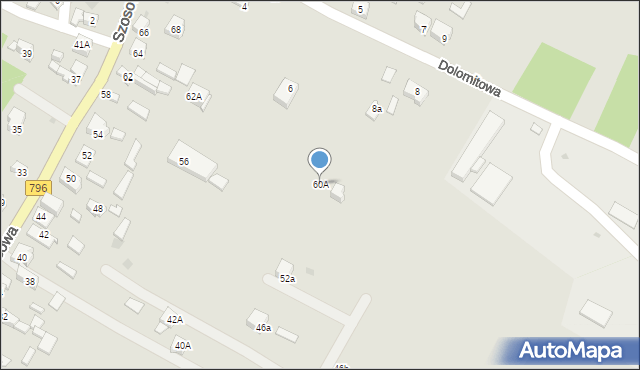 Dąbrowa Górnicza, Szosowa, 60A, mapa Dąbrowa Górnicza