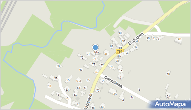 Dąbrowa Górnicza, Szosowa, 75a, mapa Dąbrowa Górnicza