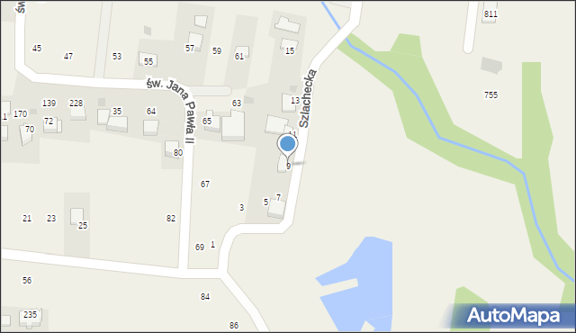 Dąbrowa Szlachecka, Szlachecka, 9, mapa Dąbrowa Szlachecka