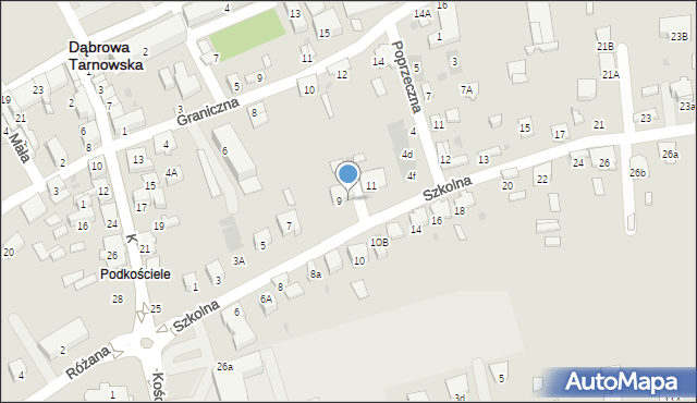 Dąbrowa Tarnowska, Szkolna, 9A, mapa Dąbrowa Tarnowska