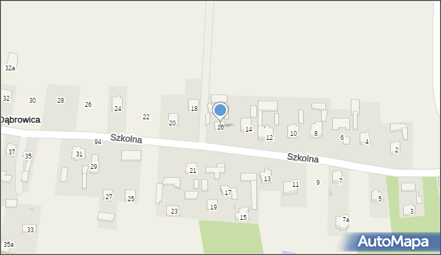 Dąbrowica, Szkolna, 16, mapa Dąbrowica
