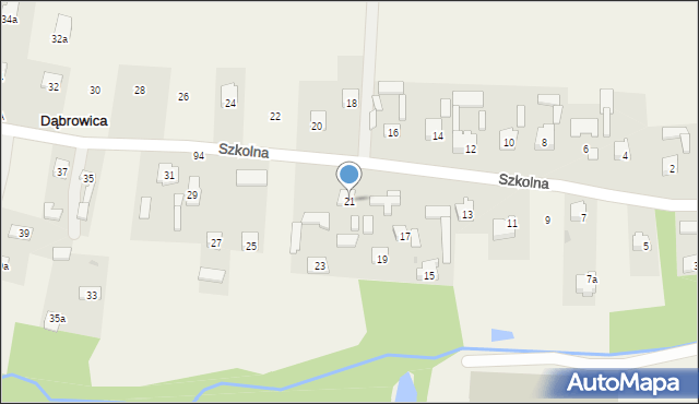 Dąbrowica, Szkolna, 21, mapa Dąbrowica