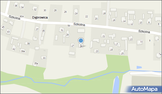 Dąbrowica, Szkolna, 25, mapa Dąbrowica