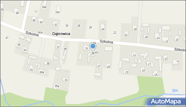 Dąbrowica, Szkolna, 29, mapa Dąbrowica