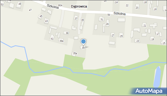 Dąbrowica, Szkolna, 33, mapa Dąbrowica