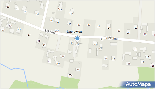 Dąbrowica, Szkolna, 35, mapa Dąbrowica