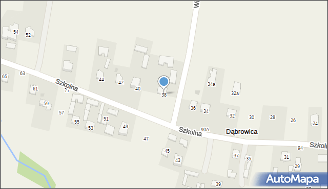 Dąbrowica, Szkolna, 38, mapa Dąbrowica