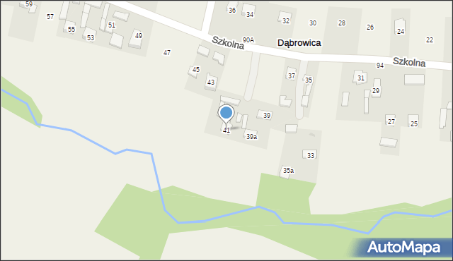 Dąbrowica, Szkolna, 41, mapa Dąbrowica