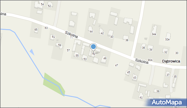 Dąbrowica, Szkolna, 51, mapa Dąbrowica