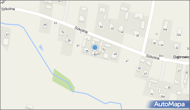 Dąbrowica, Szkolna, 53, mapa Dąbrowica