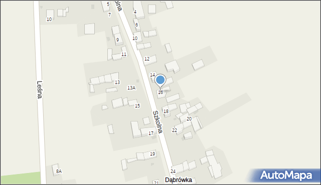 Dąbrówka, Szkolna, 16, mapa Dąbrówka