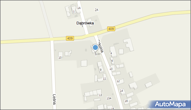 Dąbrówka, Szkolna, 7, mapa Dąbrówka