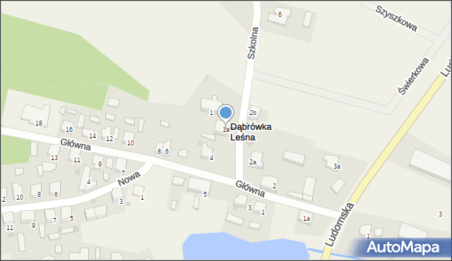Dąbrówka Leśna, Szkolna, 1a, mapa Dąbrówka Leśna