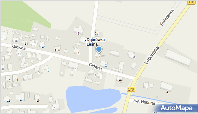 Dąbrówka Leśna, Szkolna, 2, mapa Dąbrówka Leśna